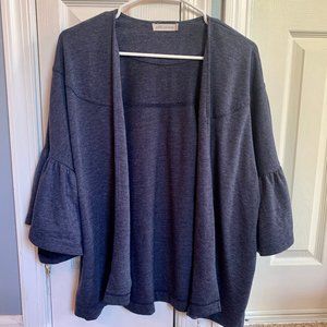 Pebble and Stone Blue Ruffle Cardigan